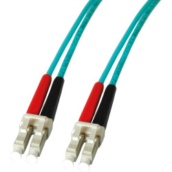 Leoni LWL-Kabel duplex 50/125&micro;m OM3, Suhner LC/LC, 1 m