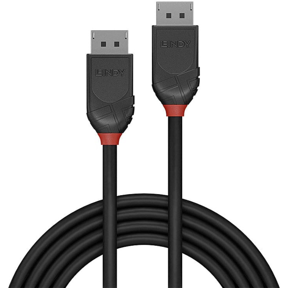 Lindy 5m DisplayPort 2.1 54G Cable, Black Line