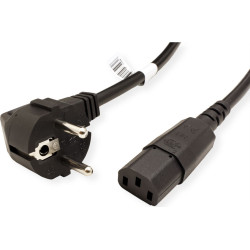 Bachmann mains cable, straight IEC socket, black, 2 m
