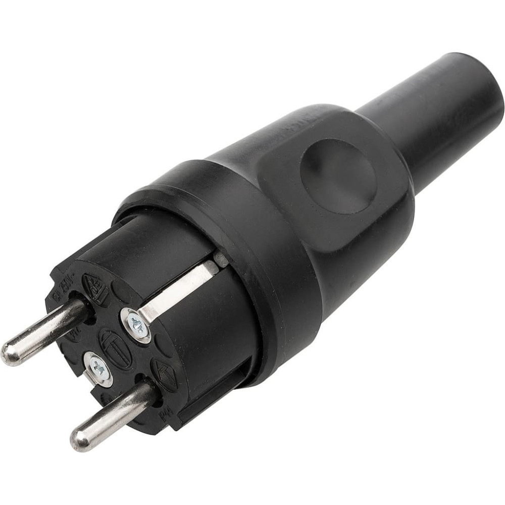 Bachmann HEAVY-DUTY EARTHED PLUG, Solid rubber, black