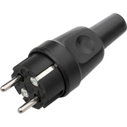 Bachmann HEAVY-DUTY EARTHED PLUG, Solid rubber, black