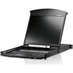 Aten KL1516AiN KVM Over-IP Switch, 48cm TFT, VGA, PS/2-USB over cat 5, 16 Port, DE-Layout