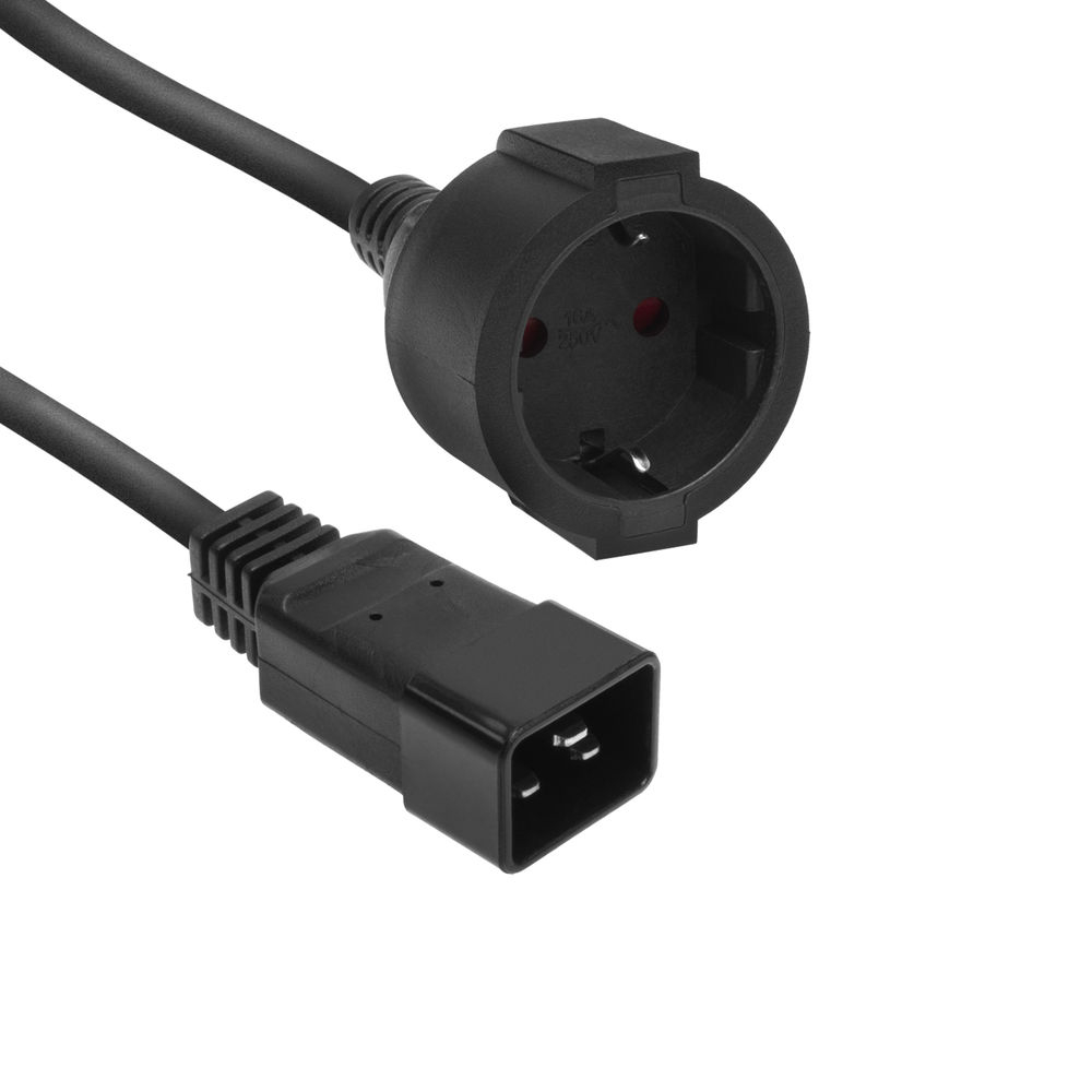 ACT POWERCORD C20 - CEE7/3 BK 0.2M