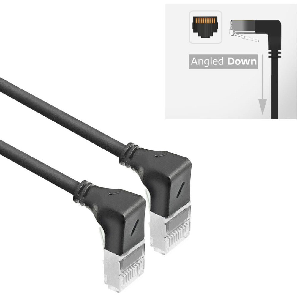 ACT CAT6A UFTP SL D/D-ANG BK 0.50M