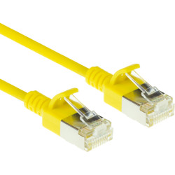 ACT CAT6A U/FTP SLIMLINE YL 0.25M