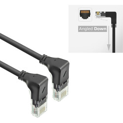 ACT CAT6A UTP SL D/D-ANG BK 3.00M