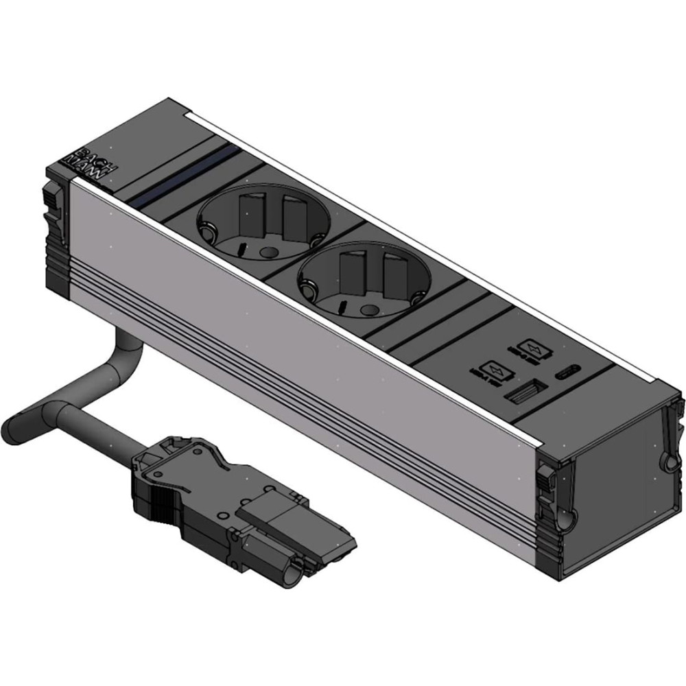 Bachmann CONI 2x earthing contact 3x ABD, black