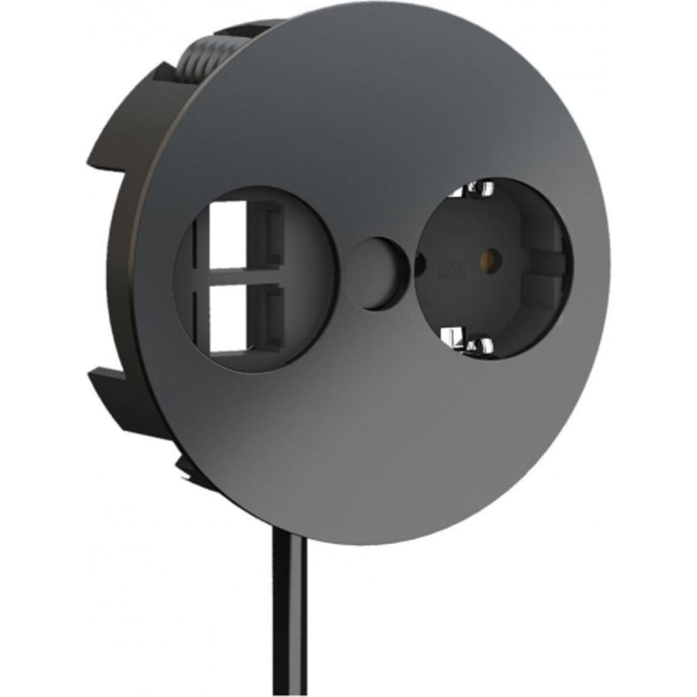Bachmann TWIST 1x earthing contact 2x Keystone, GST18 plug, black, 0.2 m