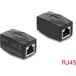 Delock Adapter Coupler RJ45 jack to jack Cat.6 shielded black