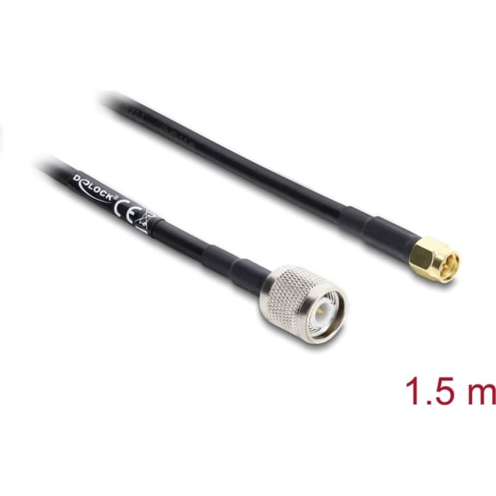 Delock Antenna Cable TNC plug to SMA plug RG-58 1.5 m