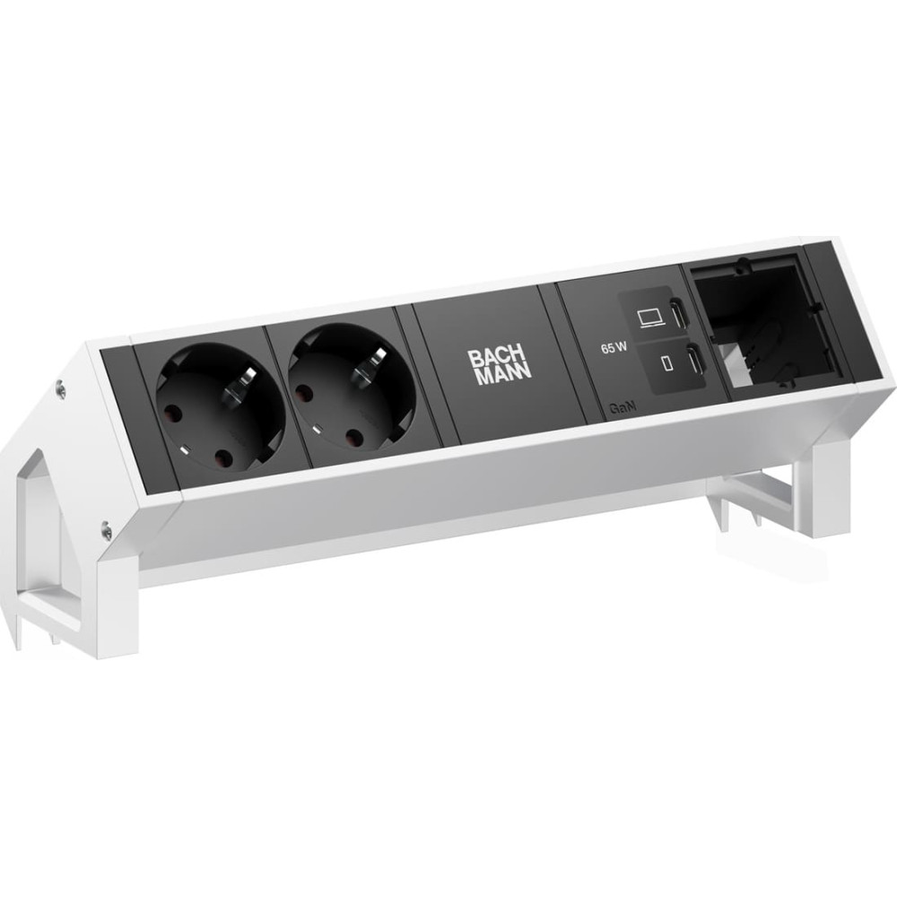 Bachmann DESK2 2xCEE7/3 1xUSB C/C 65W, 1xCM L=0.2m INOX