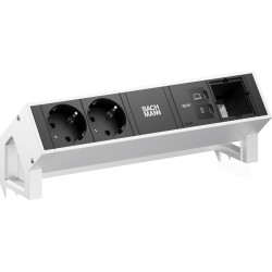 Bachmann DESK2 2xCEE7/3 1xUSB C/C 65W, 1xCM L=0.2m INOX