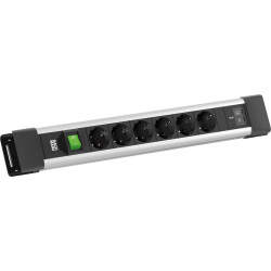 Bachmann CONNECTUS 6xCEE7/3 1xSwitch, 1xUSB C/C 65W L=2.0m CEE7/7 grey