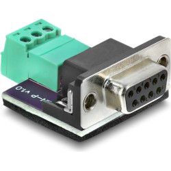 Delock D-Sub 9 pin female to 3 pin Terminal Block Adapter for CAN / LIN bus