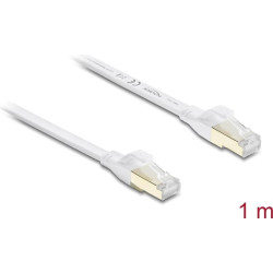 Delock RJ45 Flat Patch Cable Cat.8.1 U/FTP up to 40 Gbps 1 m white