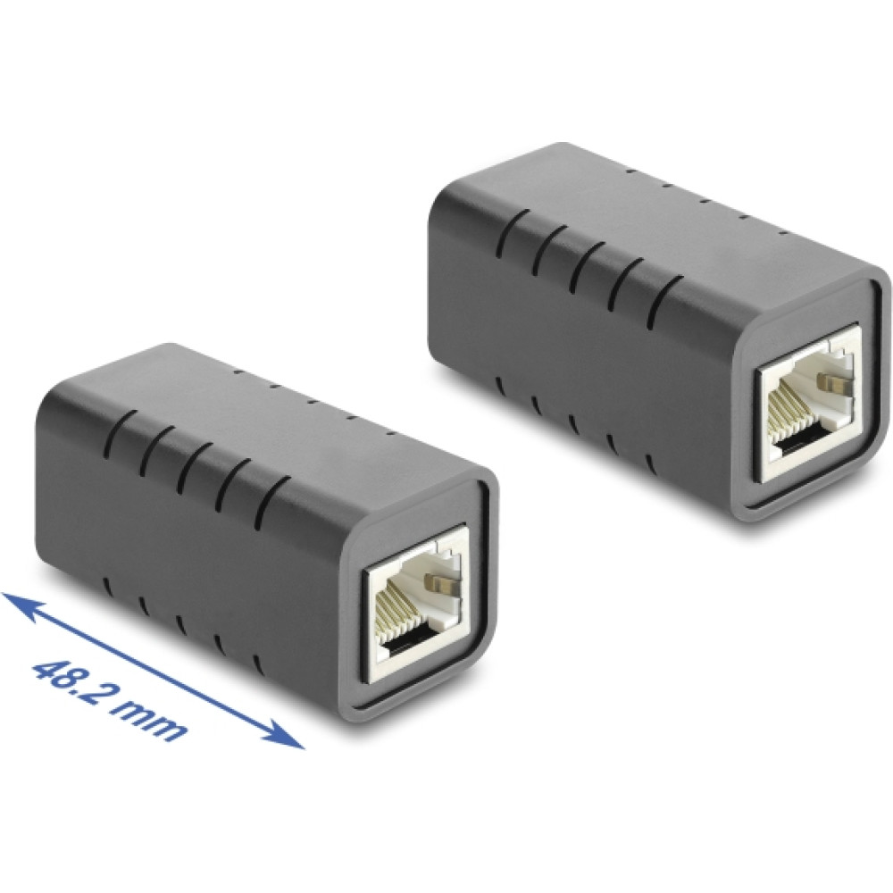 Delock RJ45 Coupler jack to jack Cat.6A shielded black