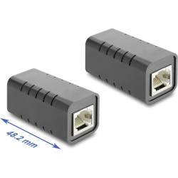 Delock RJ45 Coupler jack to jack Cat.6A shielded black