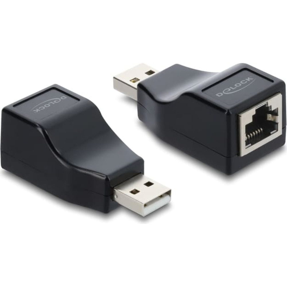 Delock Adapter USB 2.0 Type-A male to Serial RS-232 RJ45 female black