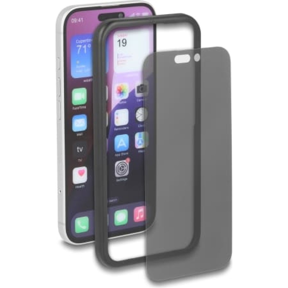 Delock Screen Protector Privacy Glass for iPhone 16 Pro / Tempered-Glass Anti Spy 4 Ways privacy protection with easy installation tool