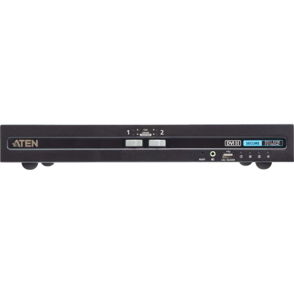 Aten CS1182D4C 2-Port USB 4K DVI Secure KVM mit Card Reader