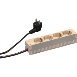 Schroff Socket Strip, SCHUKO, 4 Sockets, 10"