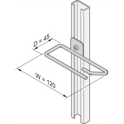 Schroff Cable Eye for C-Rail, Steel, 120 x 45 mm