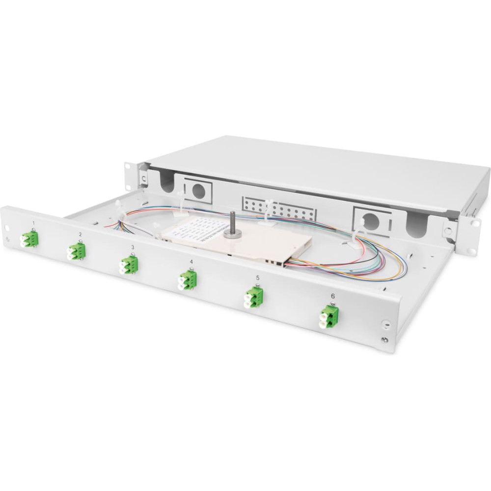 Digitus Fiber optic splice box, assembled, 6x LC-APC DX, OS2