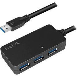 Logilink Aktives Repeater-und Verläng. Kabel 10m m.4Port Hub