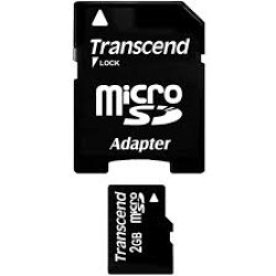 SD microSD Card   2GB Transcend w/adapter retail