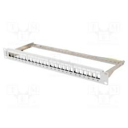 Lanberg 19" Patchpanel Blank 1U 24-Port FTP für Keystone gr