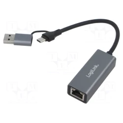Logilink USB-C > Gigabit Ethernet Adapter mit 2-in-1 USB