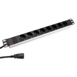 19" PDU 8x 2300W, IEC320 C14 M, Aluminija, 2.0m, ROLINE