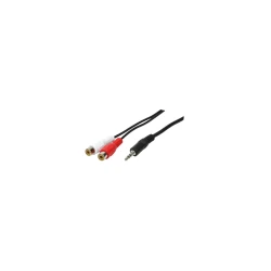 Logilink Audiokabel 1x 3,5mm -> 2x Cinch St/Bu  0.20m bk