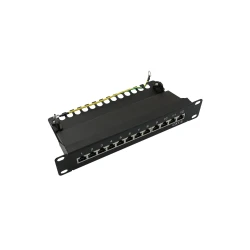 Logilink Patchpanel 12-Port RJ45 10" Cat6 geschirmt, schwarz