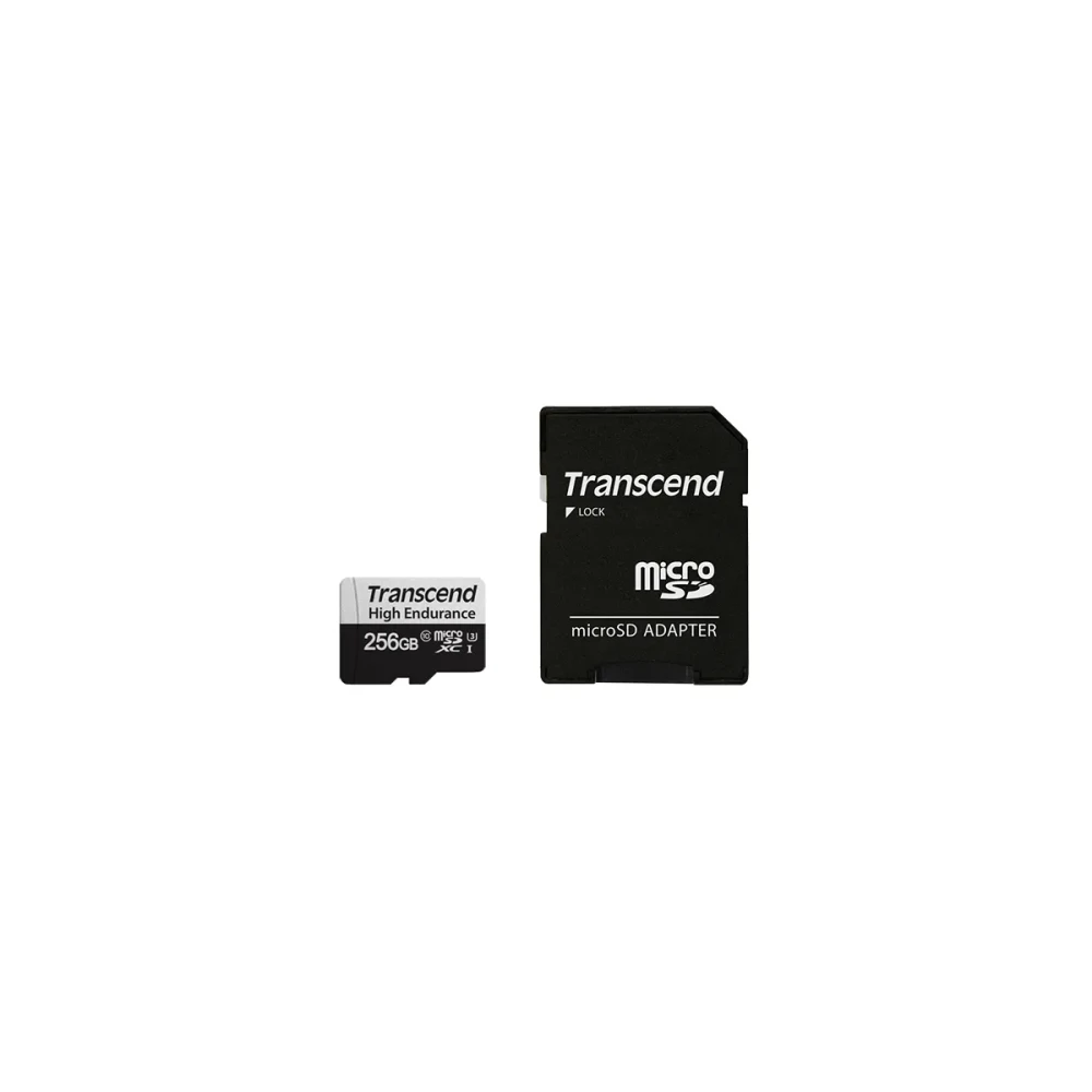 SD microSD Card 256GB Transcend SDXC USD350V w/adapter