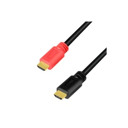 Logilink HDMI-Kabel A/M zu A/M, 4K/60 Hz, AMP, schwarz/rot