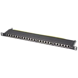Logilink 19" Cat.6A Patchpanel, 24-Port, schwarz, 0,5 HE